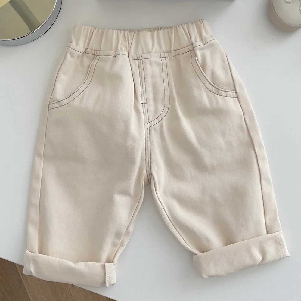 Toddler Boy School Pants Solid Color Spring Autumn Children Clothing Vintage Kids Jeans New Arrival Z250220