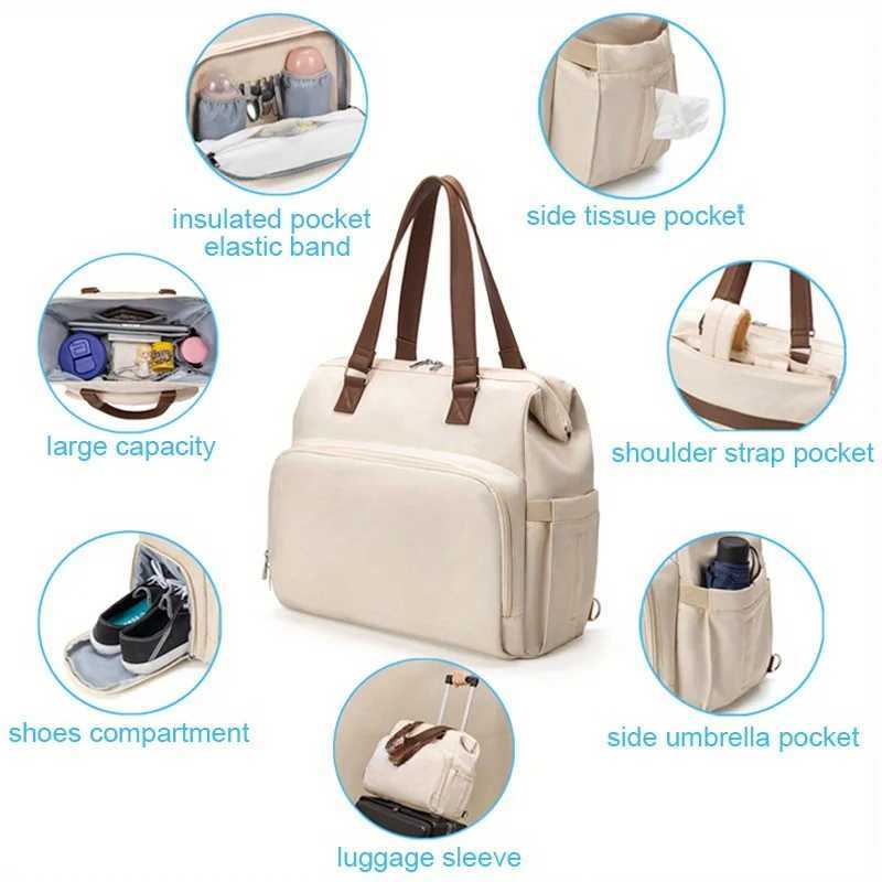 Mummy Bag New Large Capacity Multi-function Three-way Diagonal Span Insulation Maternity Package Baby Bag Mummy Bag Backpack X250220