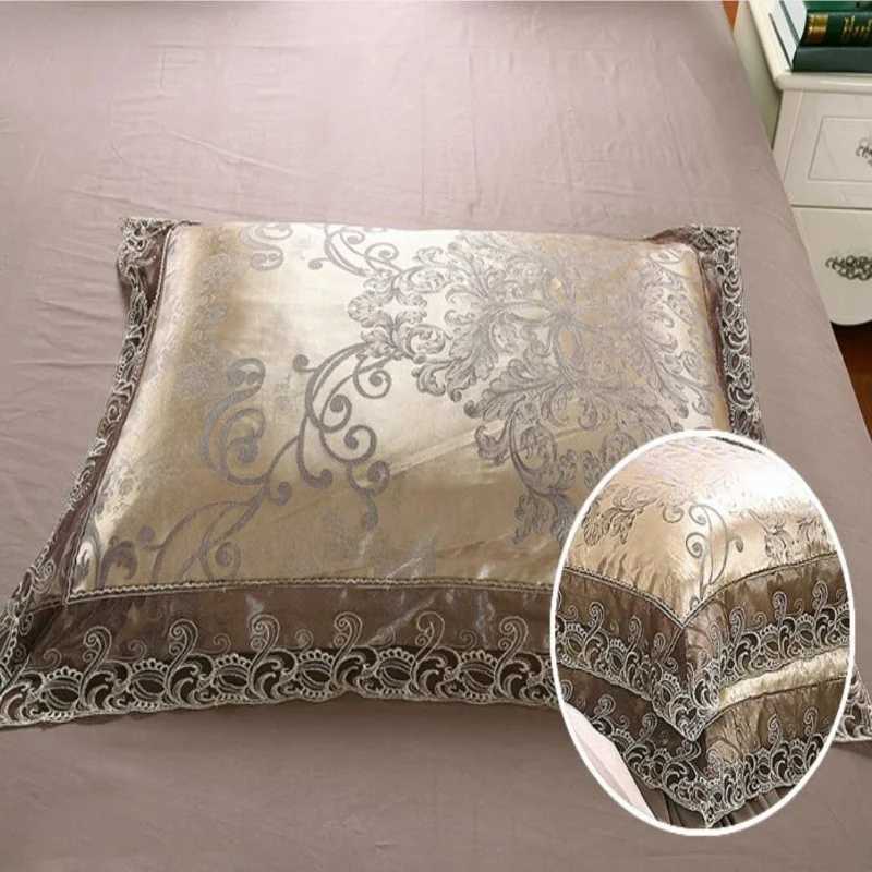 Luxury Jacquard Bedding Set Cotton Duvet Cover Lace Satin Bed Sheet Pillowcases King and Queen Size Bedspread Home Textiles 4PCsXJ250220