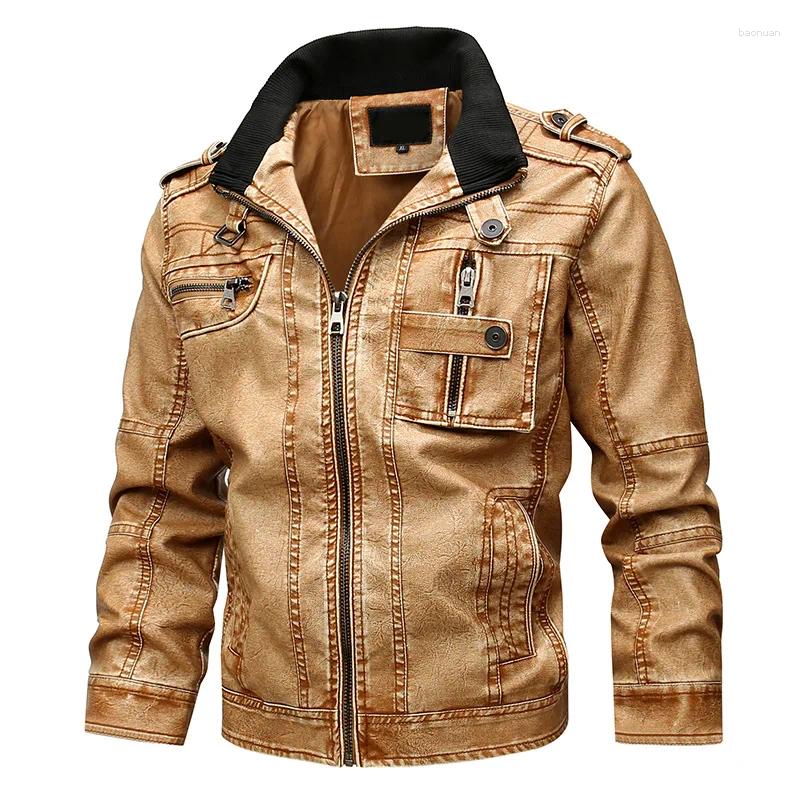 Men's Jackets Autumn And Winter Motorcycle Windproof Jacket Trendy Youth Versatile Casual Leather