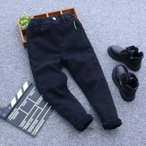 1-11 Yrs Boys Unisex Plus Fleece Winter Pants for Kids Baby Thickening Warm Soft for Boy Children Stretch Fleece Jeans Pants Z250220
