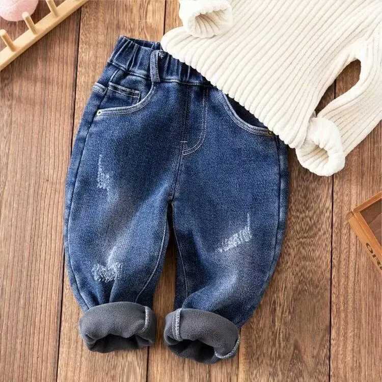 Winter Warm Boys Jeans Denim Trousers Kids Clothes Children Clothes Spring Z250220