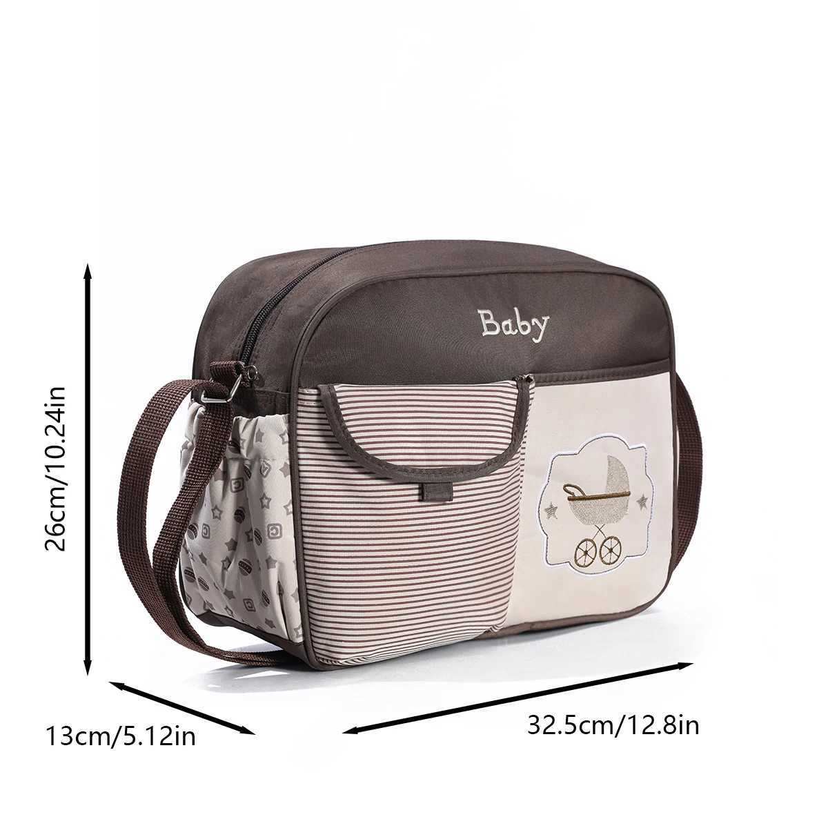 New Fashionable Cartoon Printed One Shoulder Diagonal Crossing Mommy Bag Multi functional Travel Diaper Bag X250220