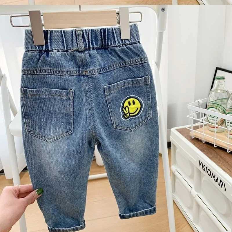 Boys Jean Pants Long Trousers Cotton 2024 Cute Spring Autumn Babys Kids Pants Teenagers Outwear Childrens Clothing Z250220