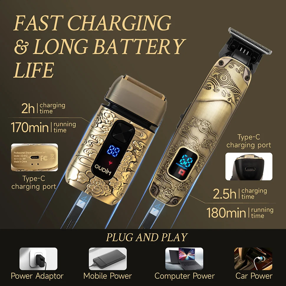 Foil Shavers for Men with Head Shaving Hair Beard Trimmer Face Mustache Grooming Kit Bald and Haircutting 250219