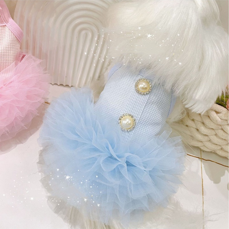Small Dog Dresses with Pure Cotton Party Princess Dress, Cute Tutu Skirt, Suitable for All Seasons Puppy Party Clothes for Pomeranian, Teddy and Small