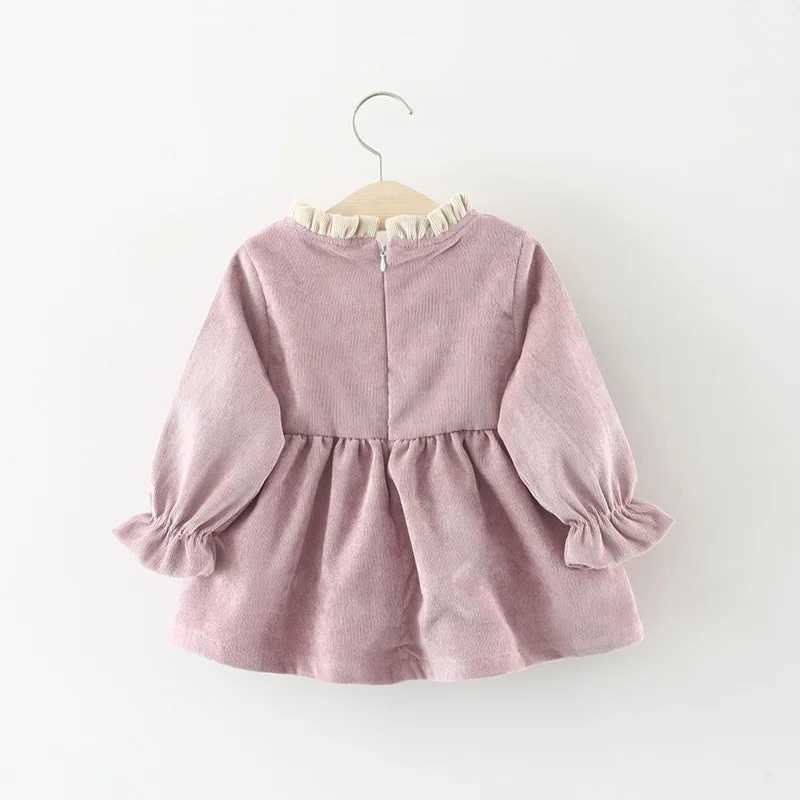 Princess Newborn Children Baby Bow Party Dress Warm Party Wedding Dress Long Sleeve Thick Tutu X250220
