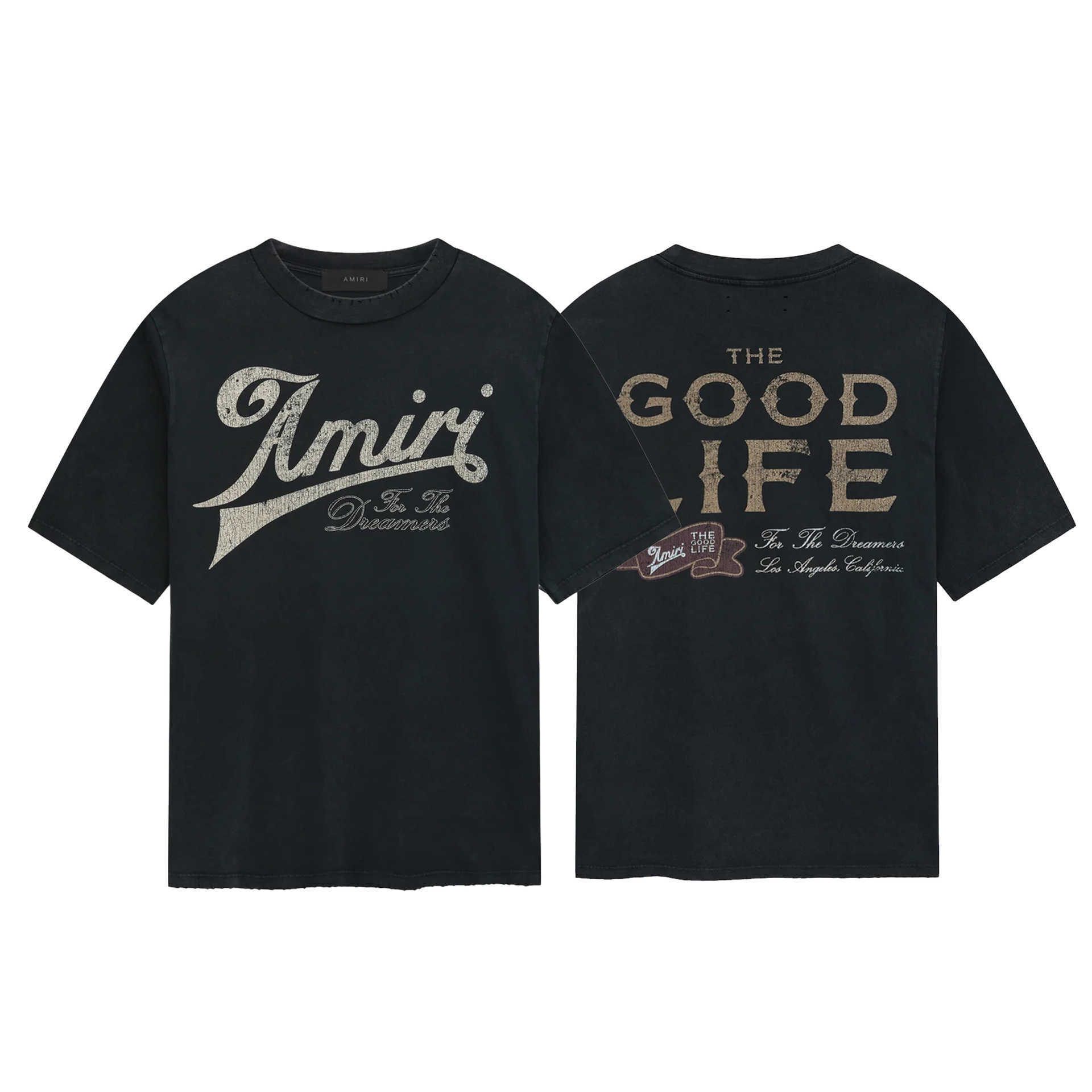 Men's T-Shirts fashion brand VINTAGE American washed distressed printed short slEEved T-shirt for men and women 3 H25220 5B64