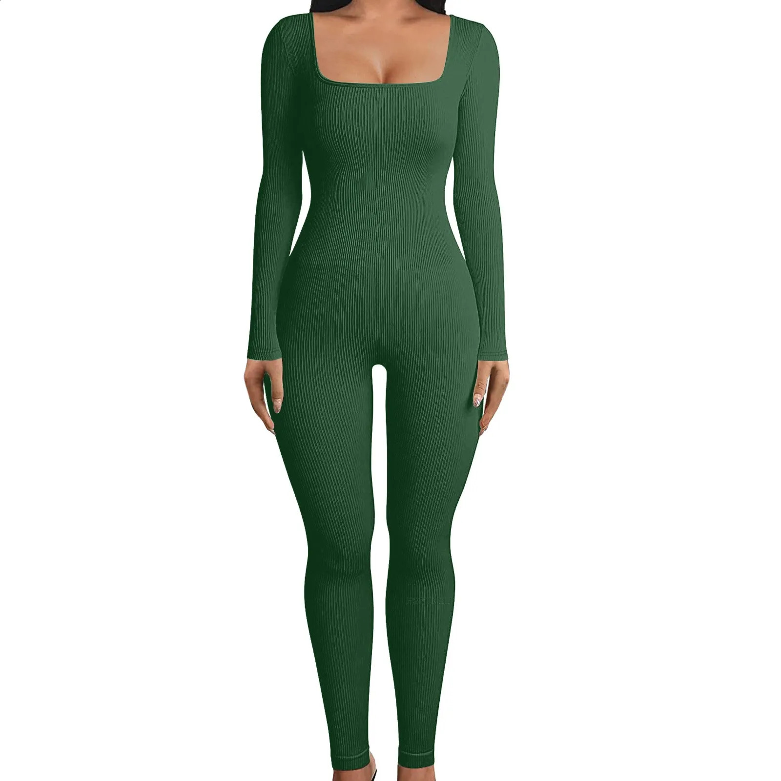 Womens Sexy Jumpsuit Casual Overalls Long Sleeve Full Body Female Bodycon Rompers Fashion Solid Baggy Rompers 250220