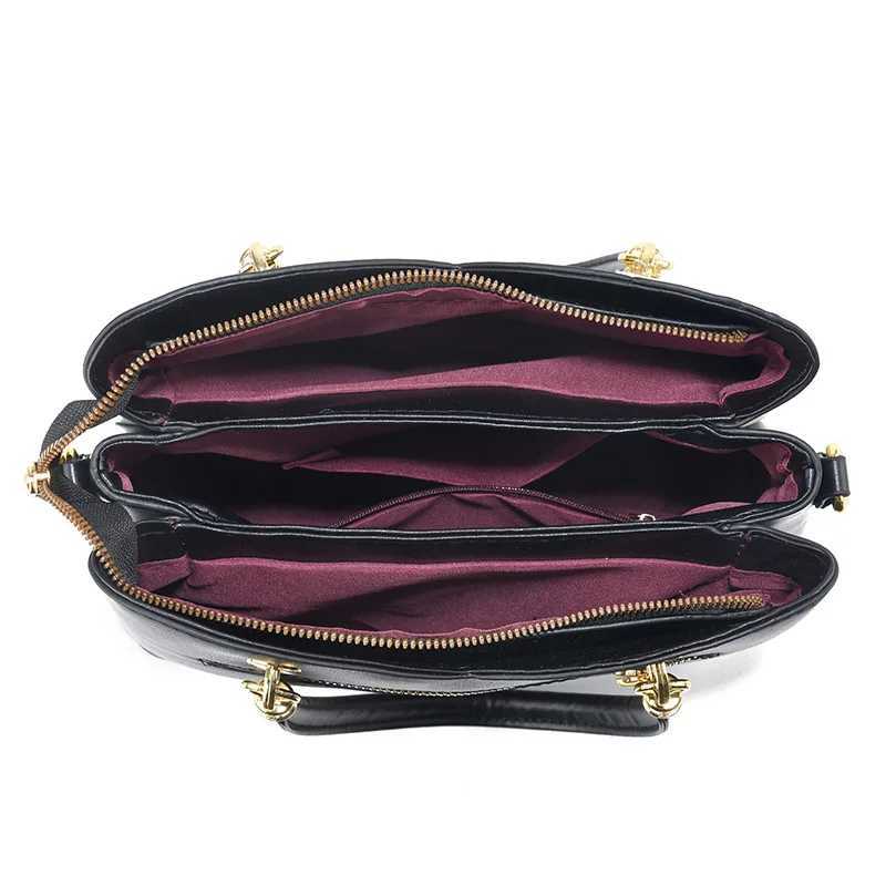 Three Colors Patchwork Womens Handbag Large Capacity Soft Leather Shoulder Bag Fashion Elegant Womens Crossbody Bag Z250220