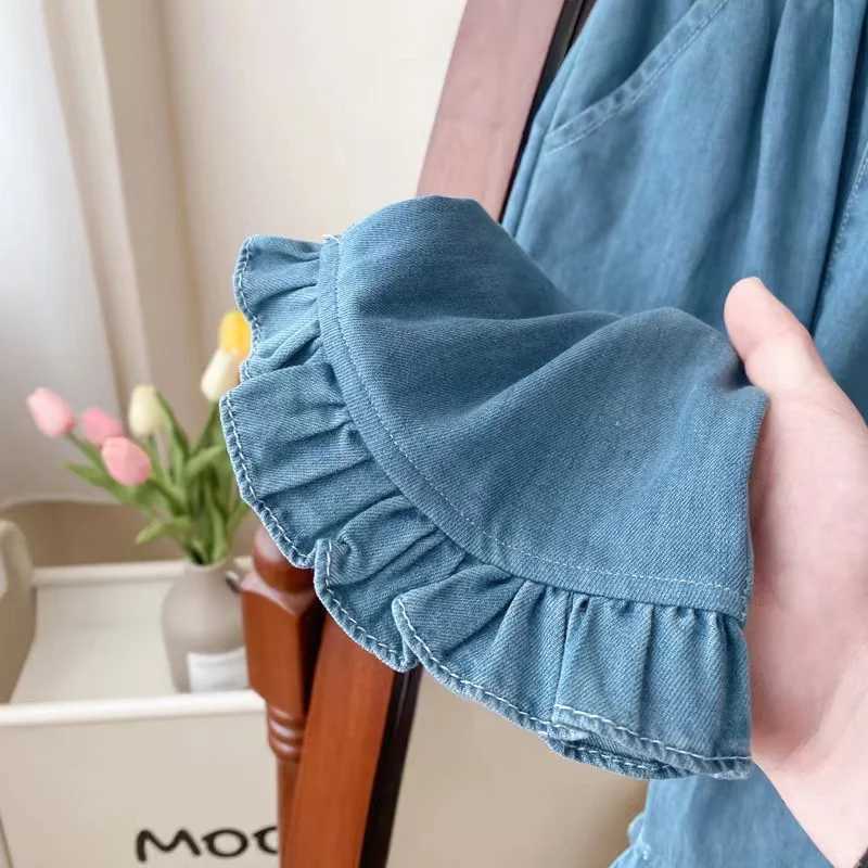 Girls Jean Pants Long Trousers Cotton 2024 Spring Autumn Teenagers Babys Kids Pants Outdoor High Qu Childrens Clothing Z250220