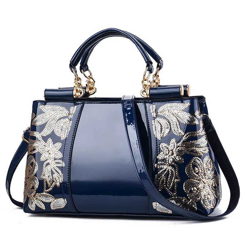 New Patent Leather Shiny Women Bag Fashion Luxury Design Atmospheric Handbag Large Capacity Womens Shoulder Messenger Bag Z250220