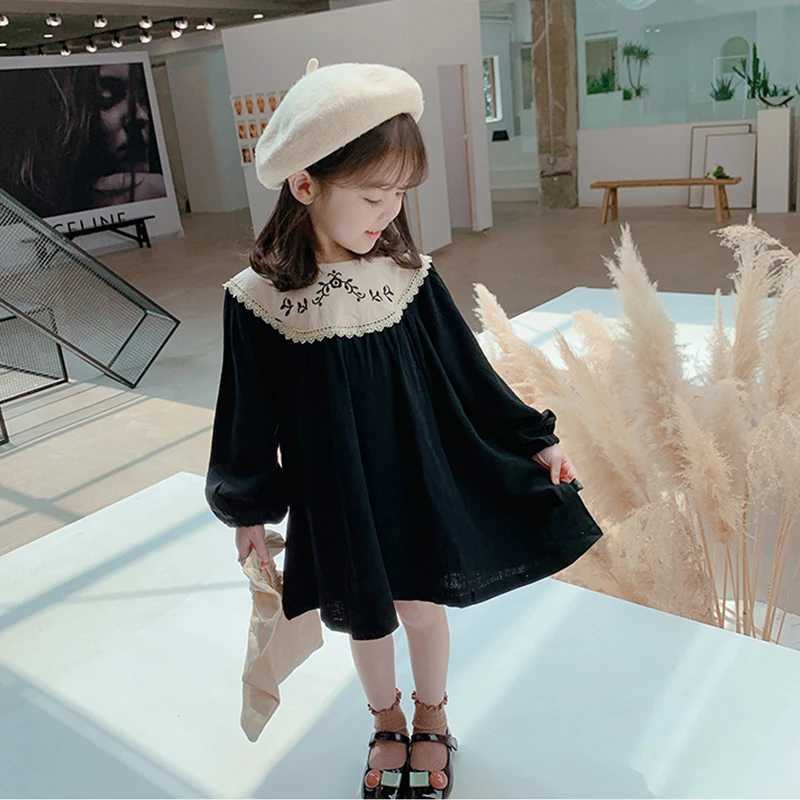 New Girls Dresses Embroidered Princess Dress Long-sleeved Dress Spring Autumn Kids Girls Casual Dress X250220