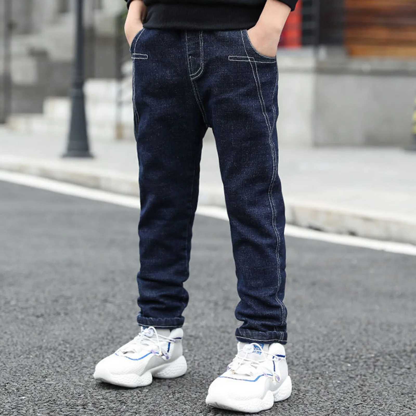 Childrens jeans childrens denim pants clothing for baby boys casual Bowboy bottoms Trousers aged 4-14 Z250220