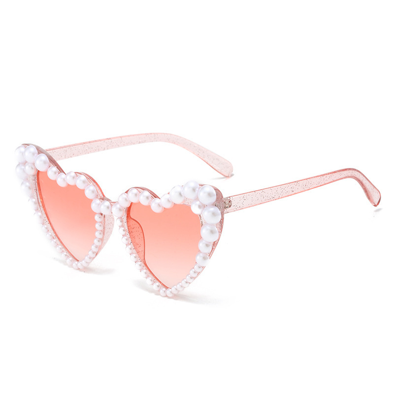 2025 Top selling Heart shaped Pearl Sunglasses, Personalized and Versatile Heart shaped Likes, Internet Celebrities, Luxurious and Sweet Love Sunglass
