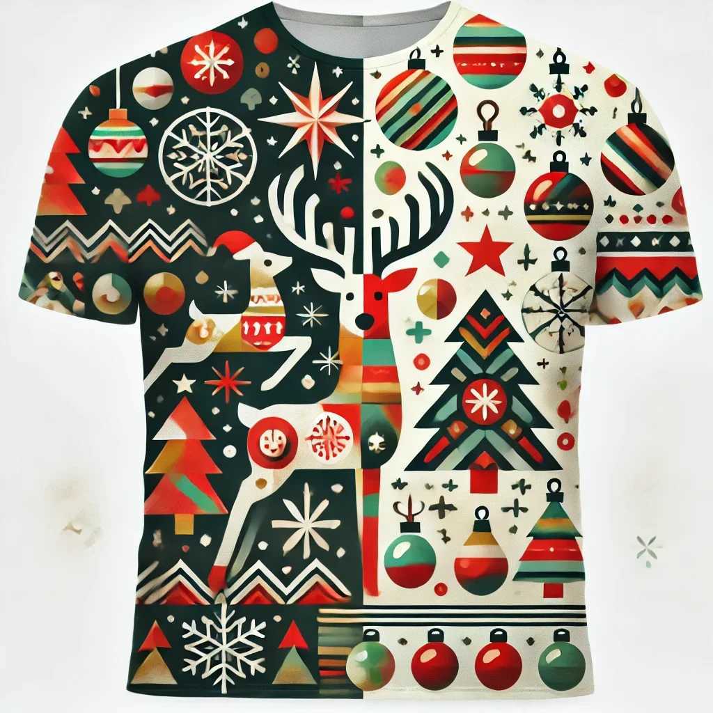 HombreHolgada de CamisetaHolgada de CamisetaHolgada de Navidad W250220