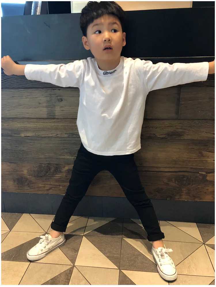 Boys Pants Spring Autumn Kids Clothes solid Children Pants for Baby Girls Trousers Toddlers White black Fashion Pencil Pants 30 Z250220