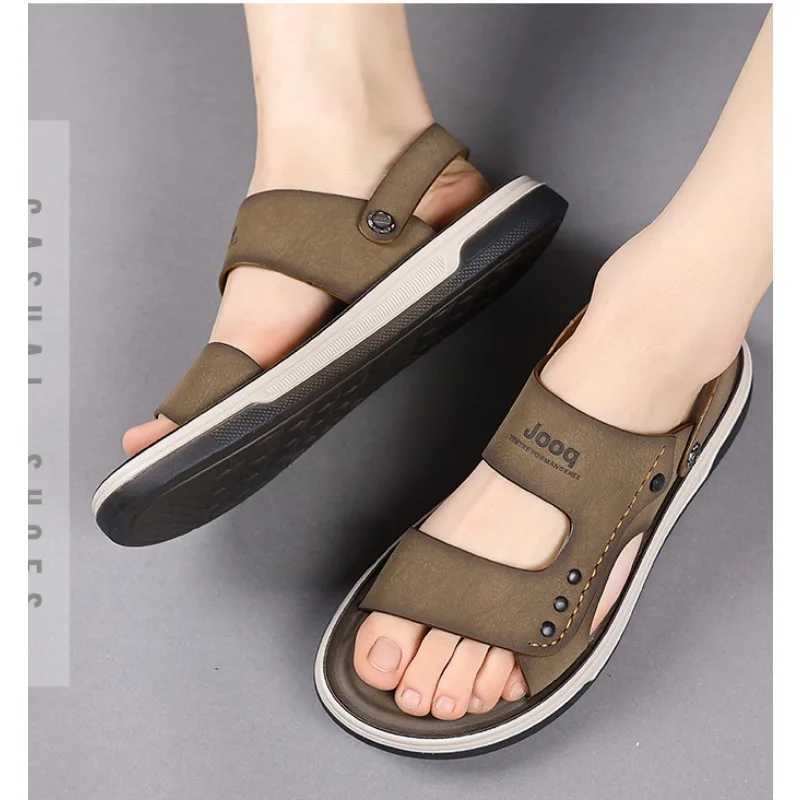 New Arrival Summer Fashion Lightweight Leather Platform Outdoor Beach Mens Sandals Designer Soft Sole Casual Slip-on Men Slippers T250220