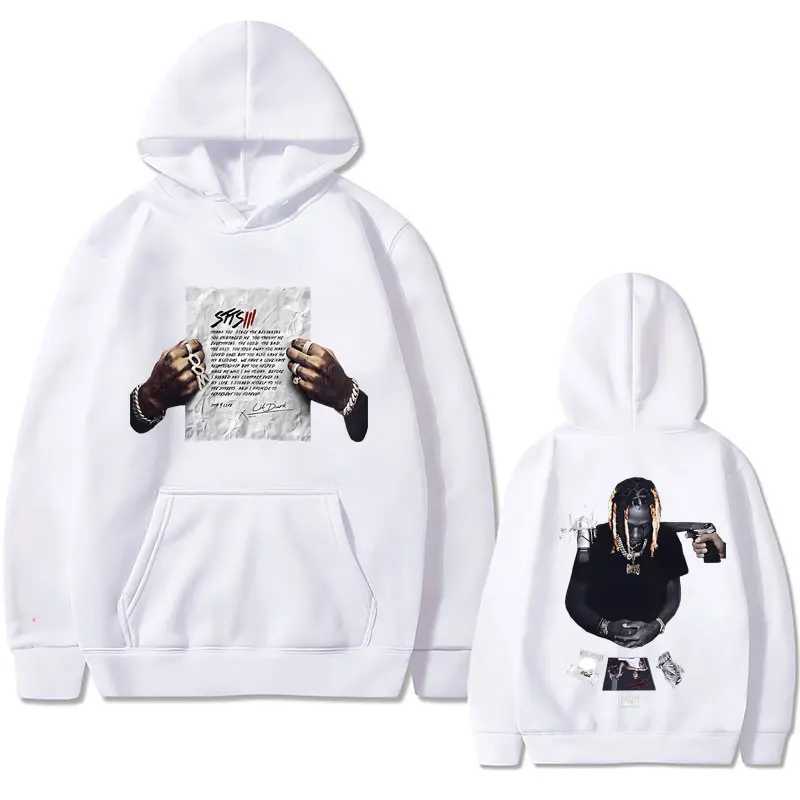 Rapper Lil Durk Double Sided Print Hoodie Mens Cool Strtwear Men Hip Hop Fashion Sweatshirts Mens Vintage Oversized Hoodies X250220