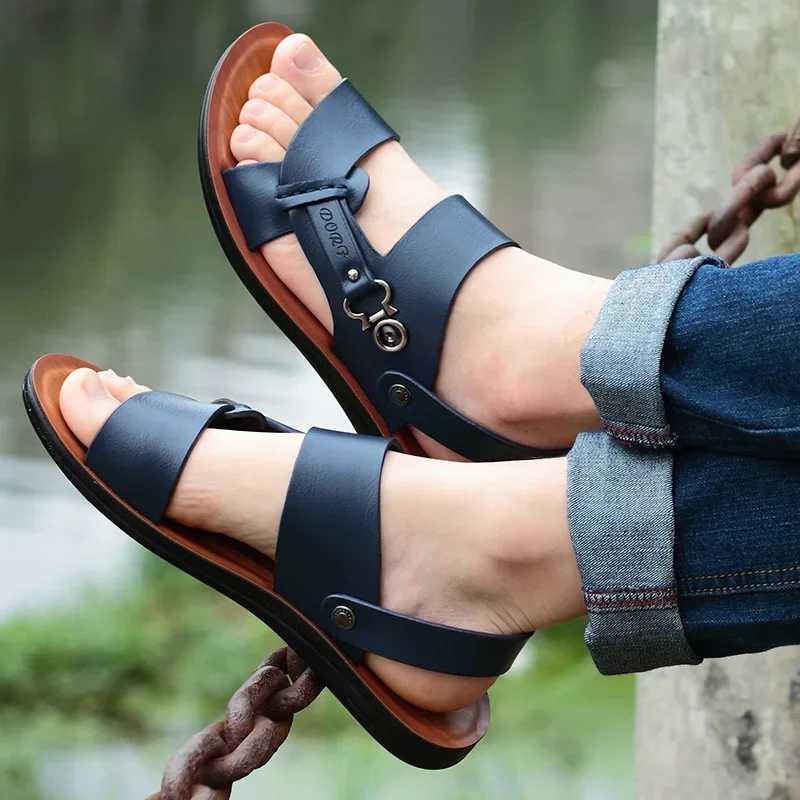 New Arrival Mens Summer Mens Open-toed Sandals Fashion Trend Beach Shoes Slippers Mens Sandals Mens Sandals Summer Leather Sandals Shoes T250220