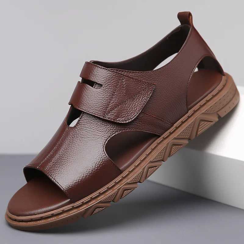 New Arrival Men Leather Sandals Casual Shoes For Men High Quality Men Sandals Summer Outdoor Walking Men Sneakers Breathable Mens Sandals T250220
