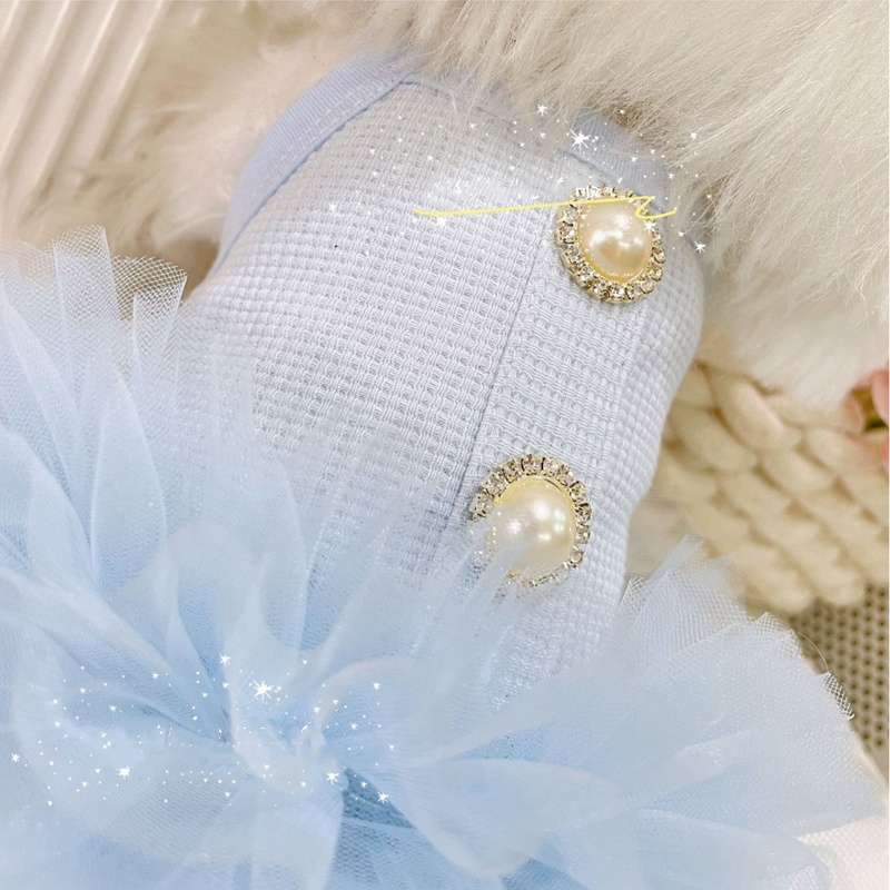 Small Dog Dresses with Pure Cotton Party Princess Dress, Cute Tutu Skirt, Suitable for All Seasons Puppy Party Clothes for Pomeranian, Teddy and Small