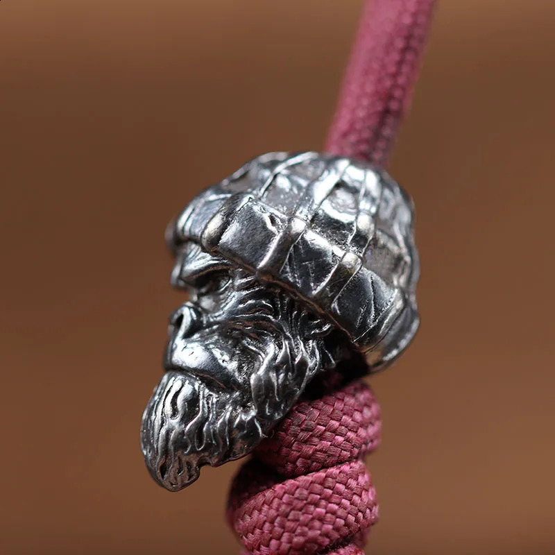 Woolen Hat Gorilla Head Sculpture White Brass Knife Beads Orangutan EDC DIY Woven Paracord Lanyard Charms Pendants Accessories 250213