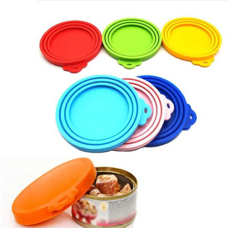 Dog Travel Bowls Bags Silicone pets can be covered with portable dog cat storage tin cover soft seal canned pet and daily necessities for healthy H250