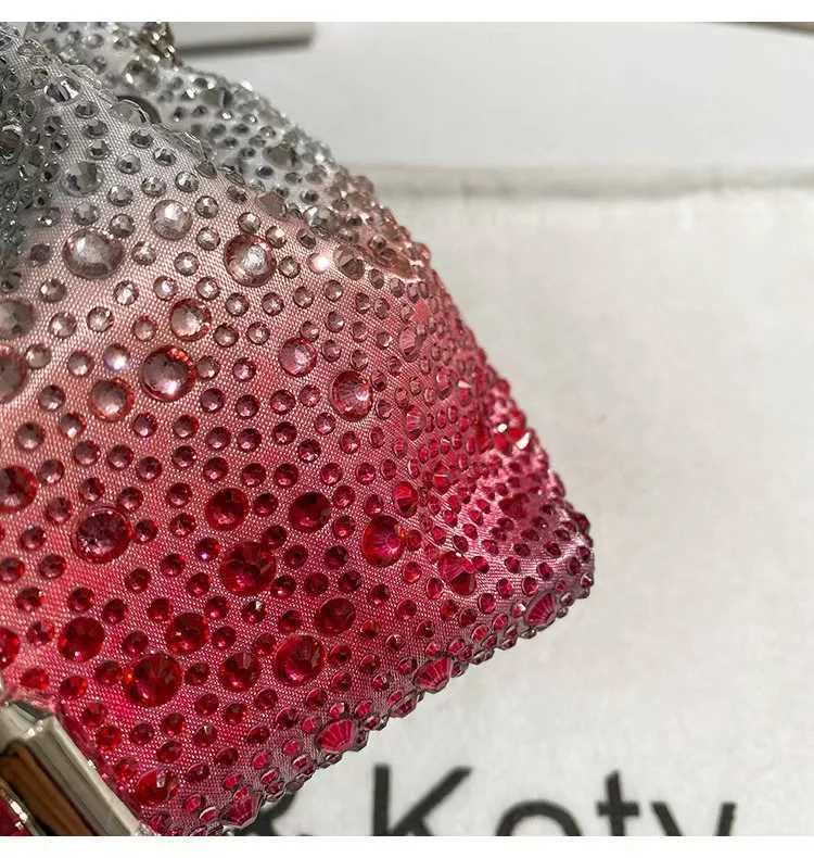 Crystal Shiny Diamonds Bucket Bag Fashion Women Handbag Metal Ring Handle Evening Bag Wedding Party Clutch Purse Crossbody Bag Z250220