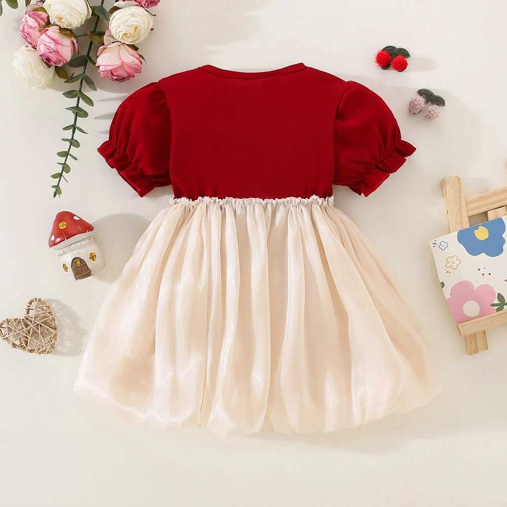 Childrens Clothing Baby Girls Red Dress Summer Newborn Girls Cute Bear Red Princess Dress Childrens Girls Birthday Dress X250220