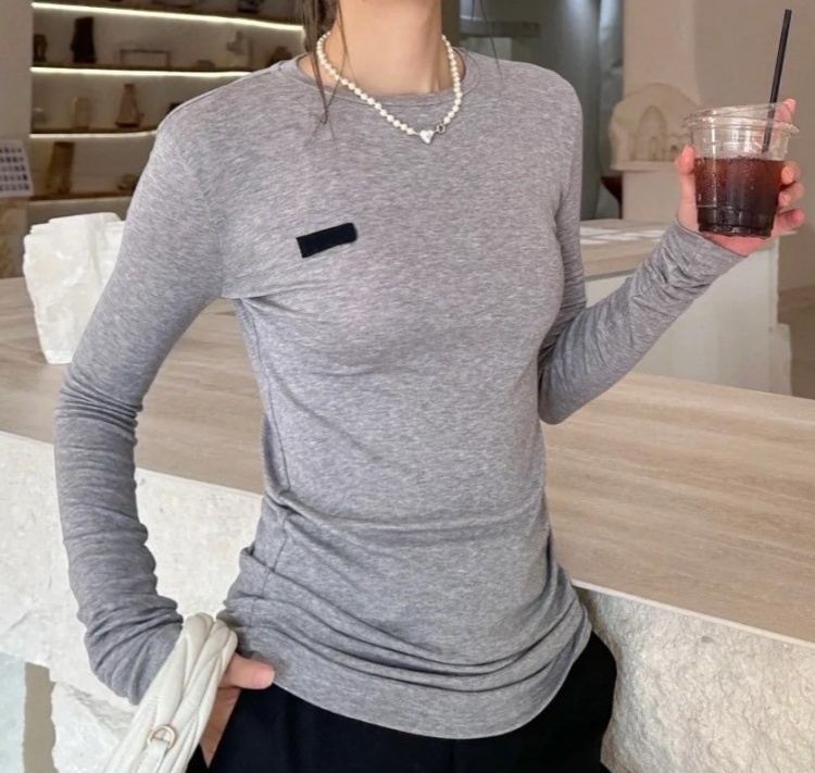 2026 A1 Designer Women's Perspective T-shirt Long Sleeve Round Neck Basic Top Casual Daily T-shirt Thin Breathable Men's Clothing