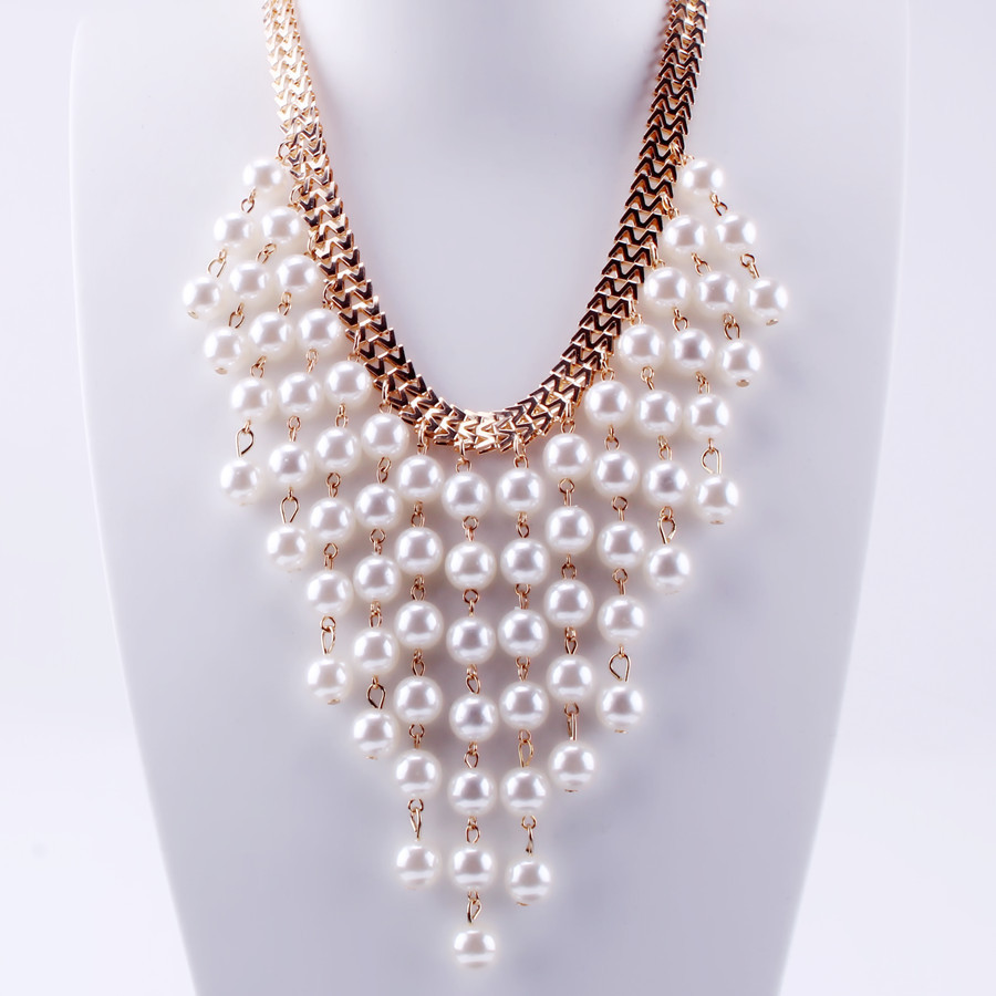 Retro new fashion temperament pearl sweater chain female Japan and South Korea personalized net red with the same paragraph hundred with pearl necklac