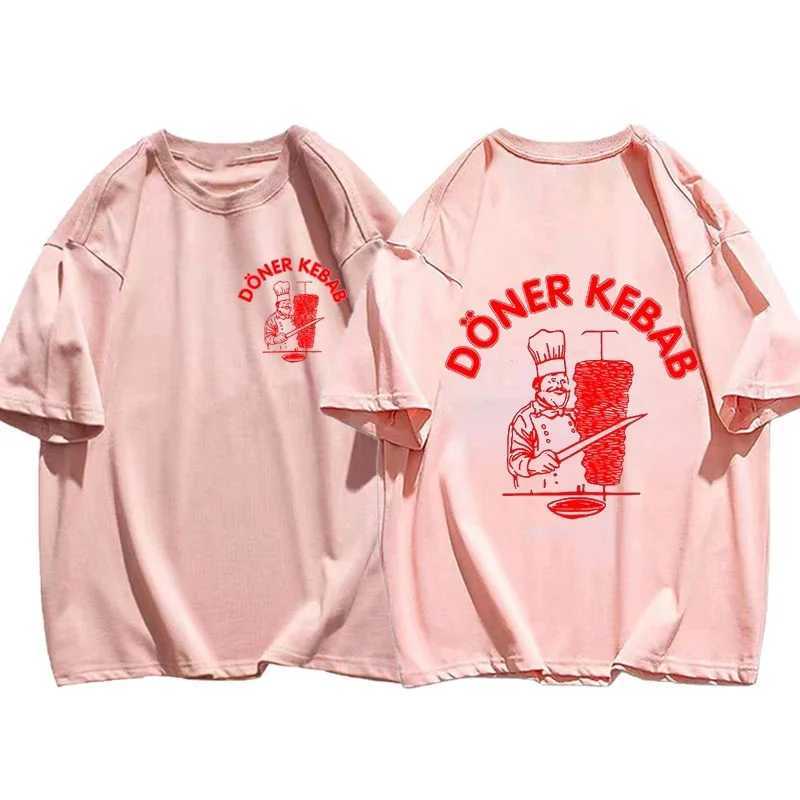 (Mini) Summer Men T-Shirts Doner Kebab Print Pure Cotton Mens Clothing Kid Short Sleeve Tops Funny Women Oversized T Shirt W250220
