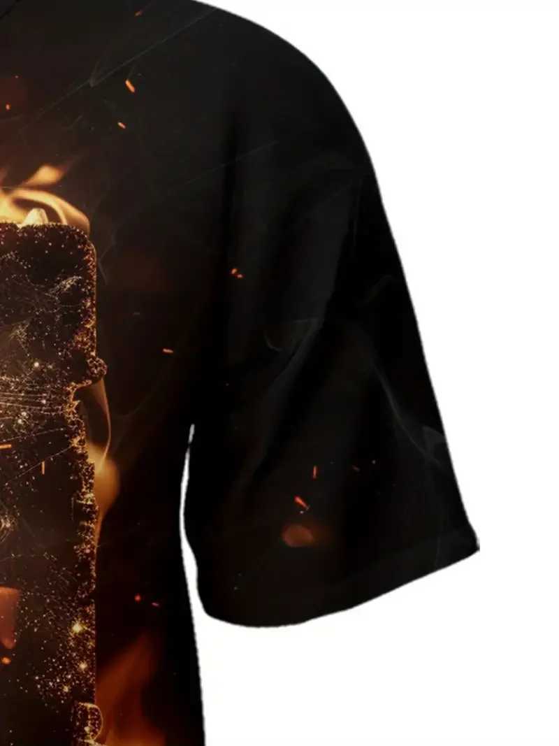 Mens Poker Print T-Shirt Casual Short Sleeve Tee Crew Neck T-Shirts Male Outdoor Oversized Clothing Fashion Street Pullover W250220