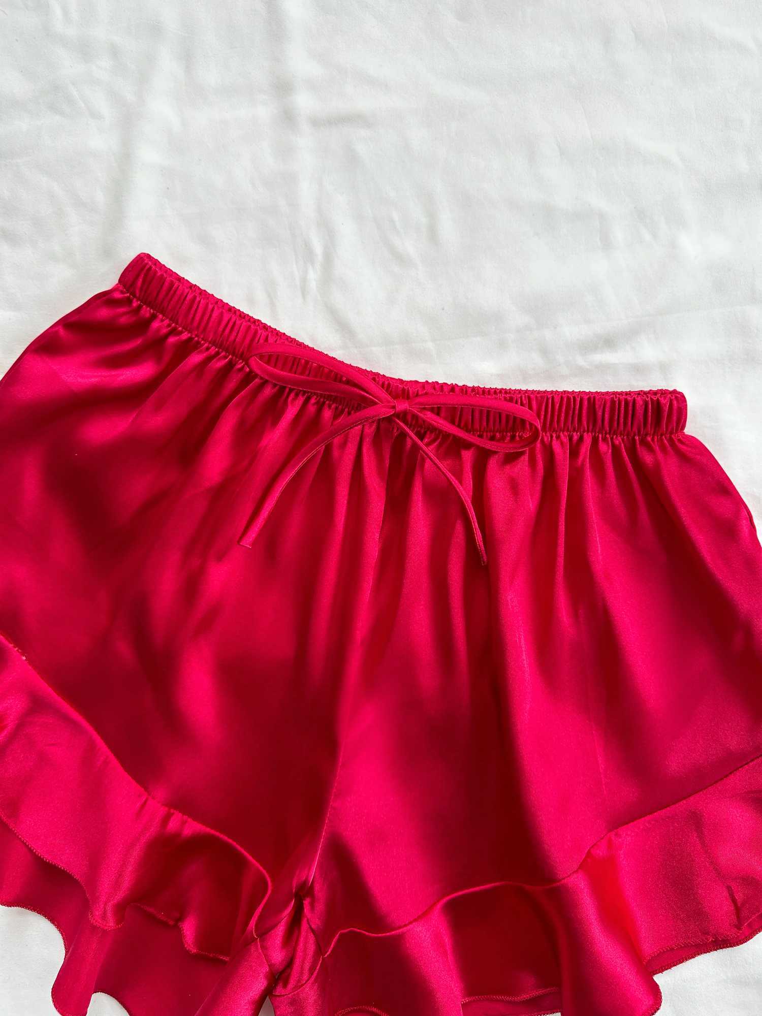 New Satin Womens Pajama Set Casual Loose And Thin Pajama Womens Homewear SetXJ250220