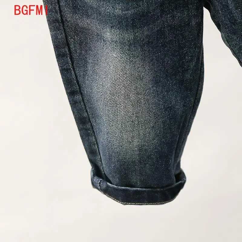 Spring and Autumn Childrens Contrast Wide Leg Jeans Contrast Loose Relaxed Pants for Boys and Girls Jeans Baby Kids Trousers Z250220