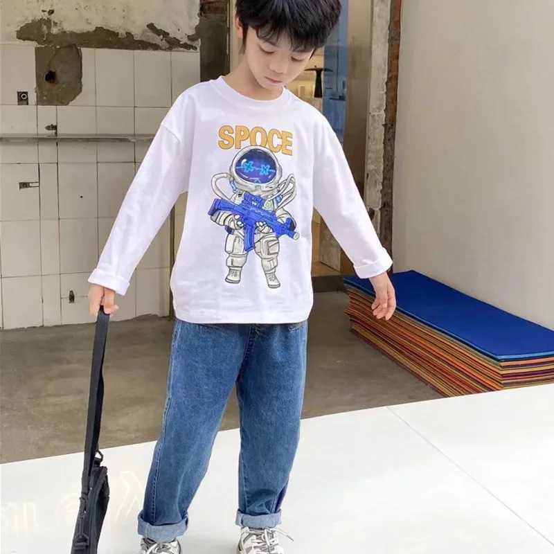 New Boys Girls Cool Jeans Spring And Autumn Trousers Korea Sle Concise Casual Loose Pants Childrens Clothing Summer Pants Z250220