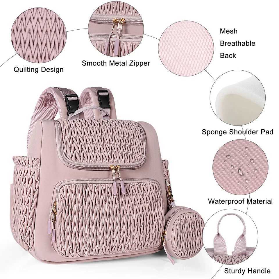 Large capacity mom backpack fashionable mom backpack baby stroller hanging bag mom handbag outdoor travel backpack X250220