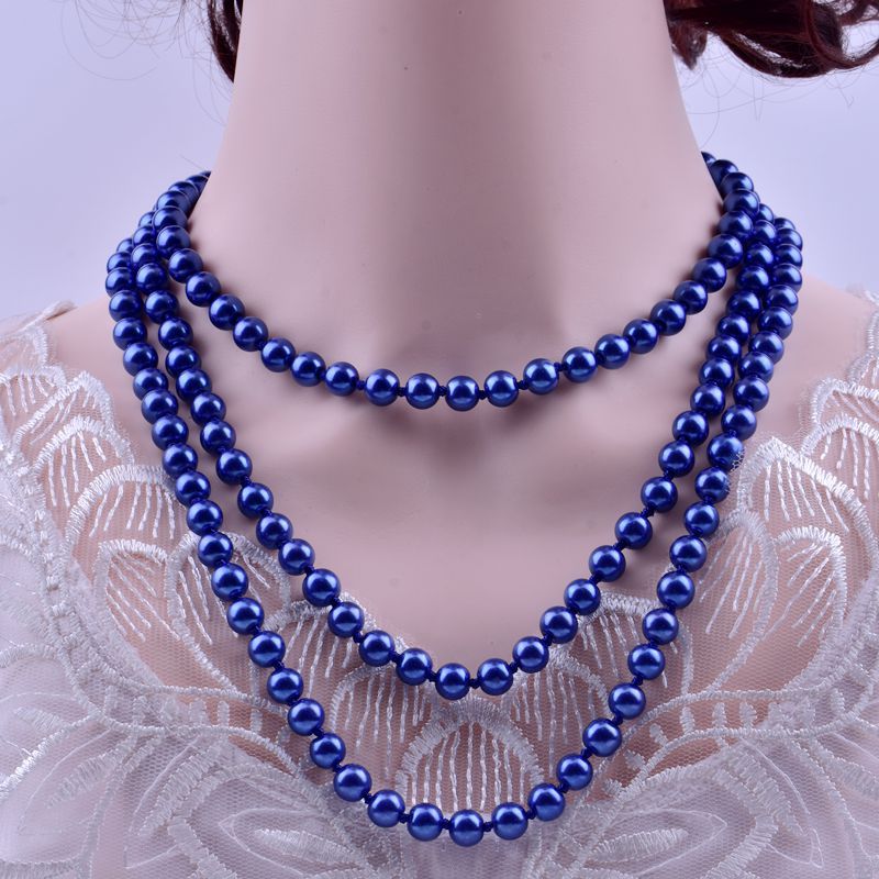 Faux pearl necklace women long multi-layer knotted sweater chain cheongsam hundred with chain