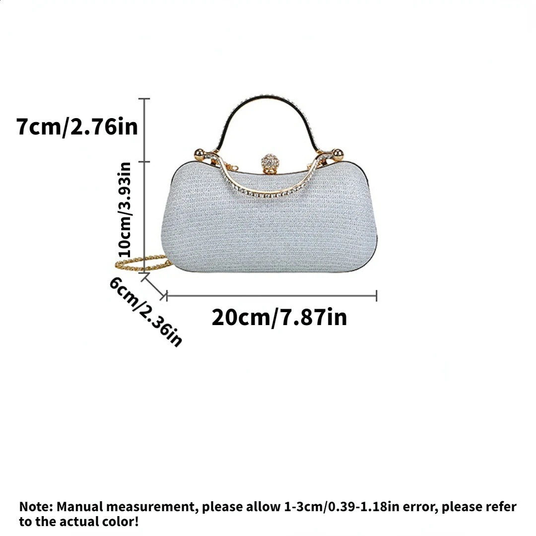 Fashion Womens Bags Texture Rhinestone Handbag Slanting Cross Single Shoulder Banquet Bag Celebrity Dinner Bag Clutch Bag 250218