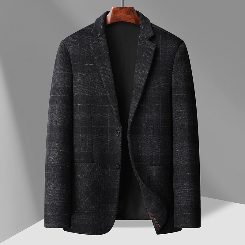 H220 2025 autumn new men's double-faced wool suit jacket plus size