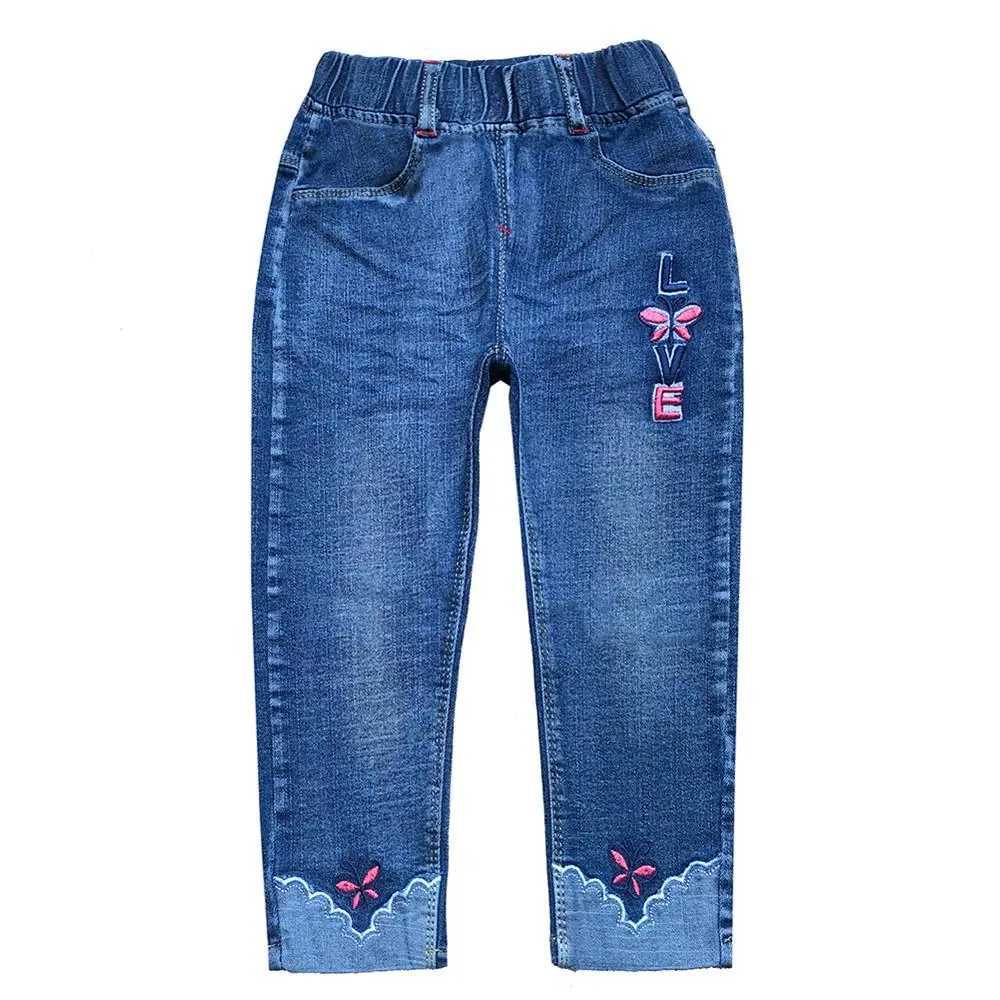2-6Years Spring Autumn Children Jeans Girl Embroidered Denim Jeans for Kids Girl Cowboy Pants Trousers Z250220
