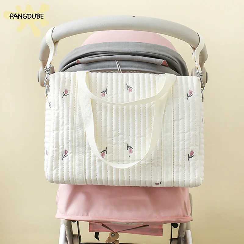 PANGDUBE 36*12*24cm Baby Diaper Bag Mommy Shoulder Bag Embroidery Quilted Mom Bag for Stroller Handbags for Baby Stuff X250220