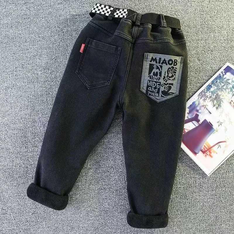 Velvet Winter Warm Pants Jeans for Girls Boys Fall Trousers Denim Pants Clothes Teenagers Childrens Clothing Boy Jeans 2024 New Z250220
