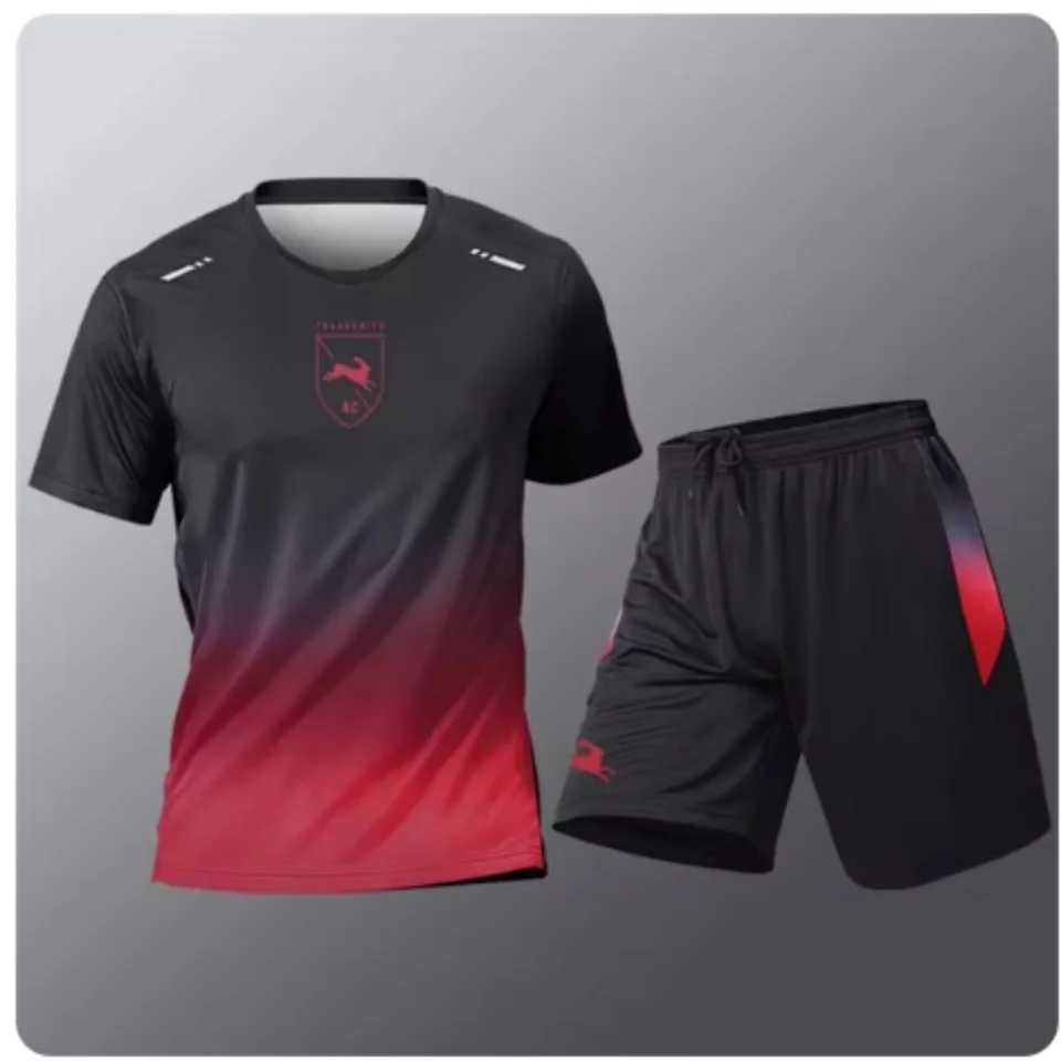 Mens Gradient Set Breathable and Comfortable Tennis Sports Leisure Outdoor Sports Clothing Womens Badminton T-shirt Loose Running Clothing W250221