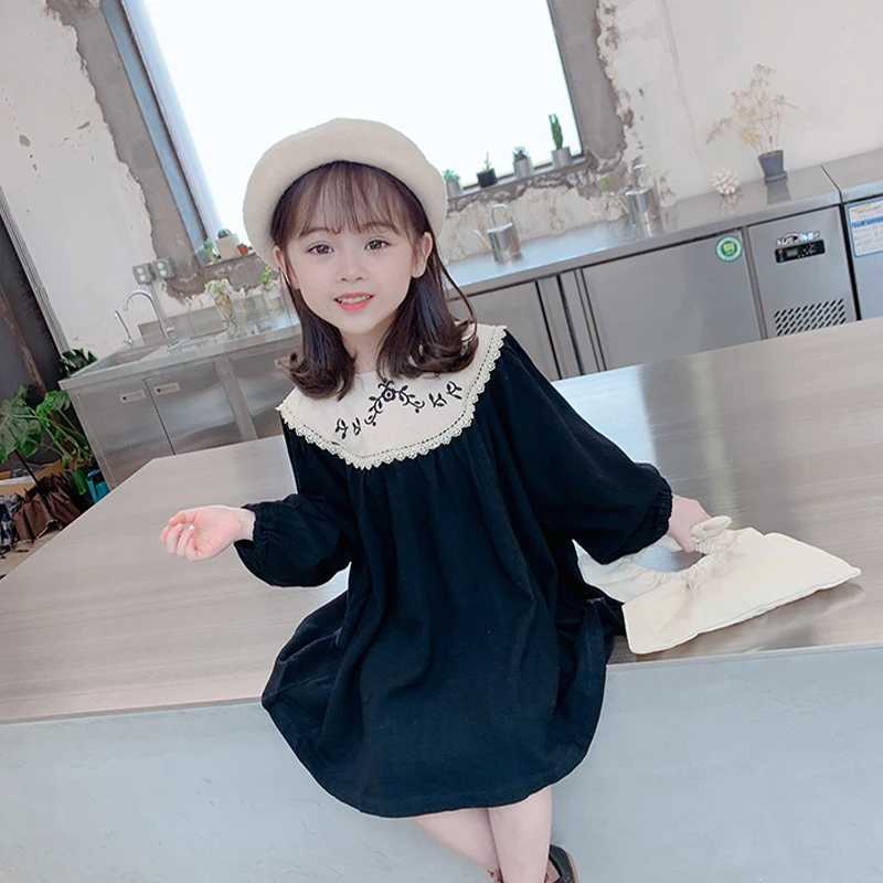 New Girls Dresses Embroidered Princess Dress Long-sleeved Dress Spring Autumn Kids Girls Casual Dress X250220