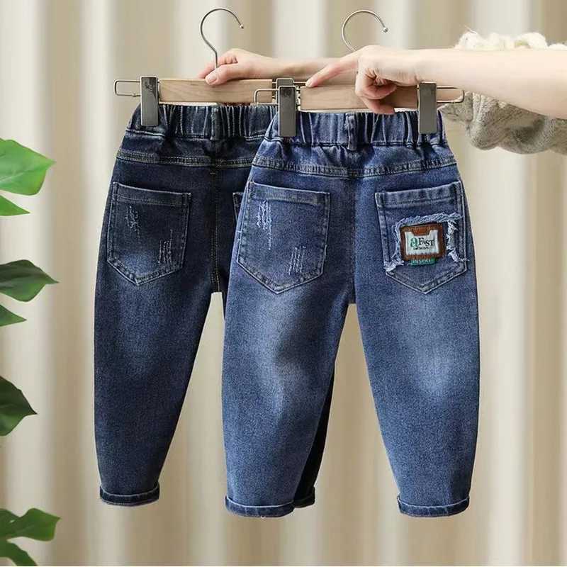 Boys Jeans Spring And Autumn New Childrens Slim Fit Feet Pants Versatile Sle Casual Pant Trend For Small And Medium Children Z250220