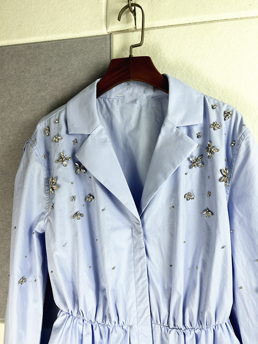 Blouses Spring Fashion Streetwear Epaulet Shoulder Diamonds Beading Blouse Women Blusas Lady Shirt Top 210225