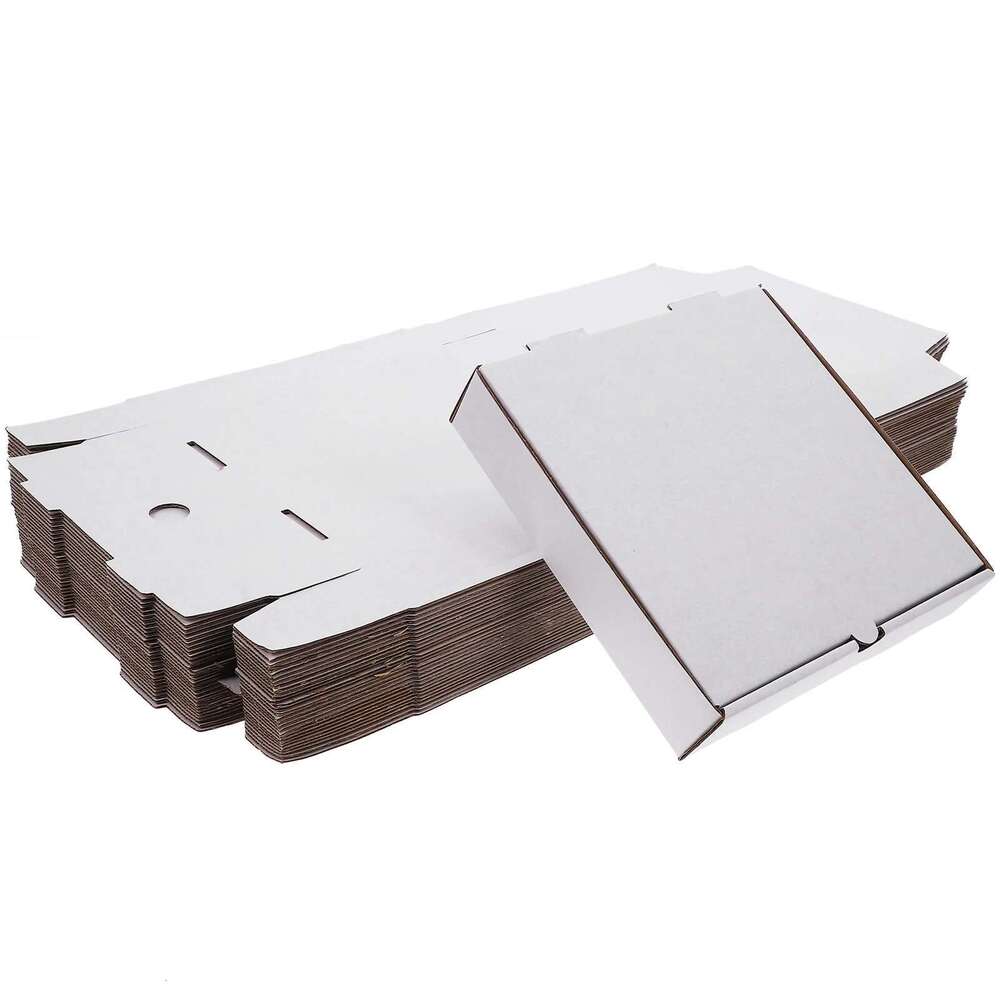 30 Pcs Pizza Box Takeaway Boxes Corrugated Shipping Biscuit White Storage Reusable Kraft Paper Small