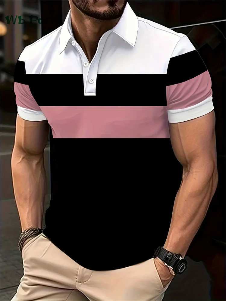 Classic Summer Mens Polo Shirt Fashion Mens Shirt Button Collar Short Sleeve T-shirt Flip Collar Polo Shirt Mens Simple T-shirt W250220